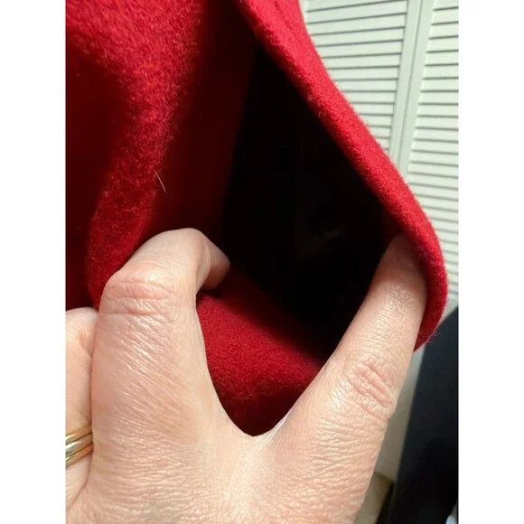Old Navy Women’s Red Wool Blend Double Breasted Coat Jacket Size M - Picture 3 of 10